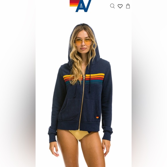 Aviator Nation 5 stripe sweatshirt XS hoodie - Picture 4 of 12
